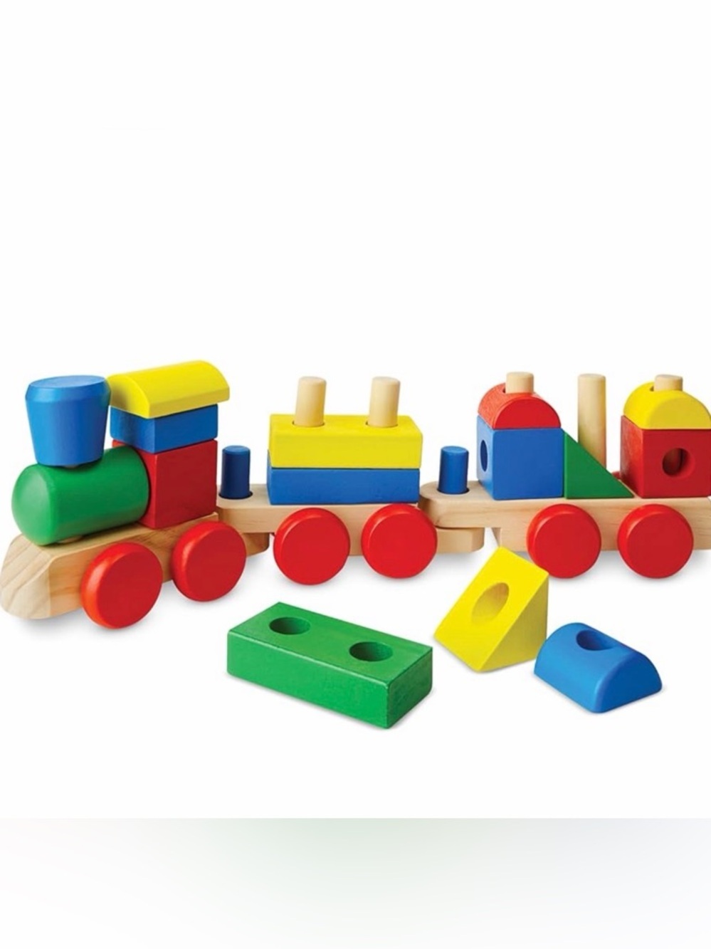 Melissa & Doug Wooden Stacking Train Learning Set